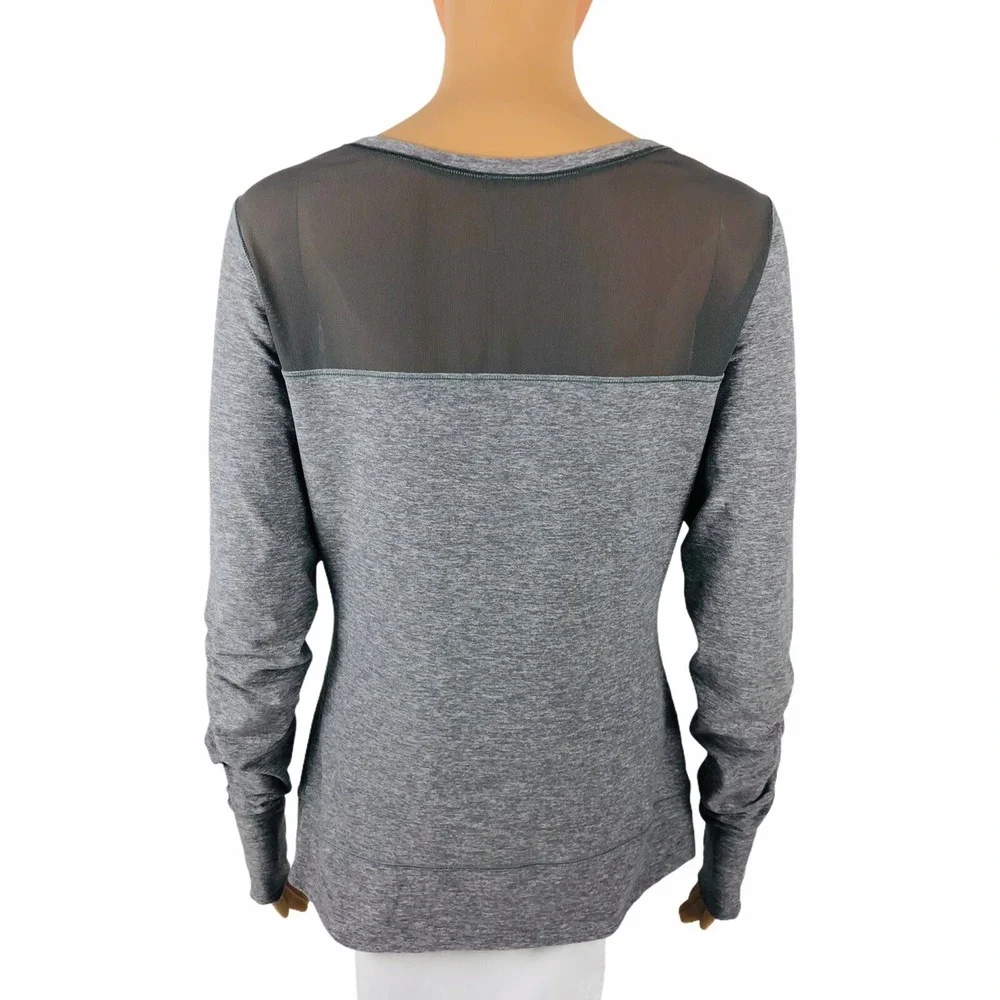 Lululemon Womens 6 8 Top Shirt Just Breathe Long Sleeve Heathered Gray Yoga EUC